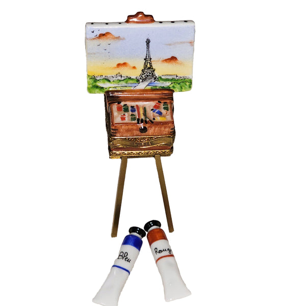 Eiffel Tower Artist Easel Box Porcelain Limoges france paris French Trinket Box