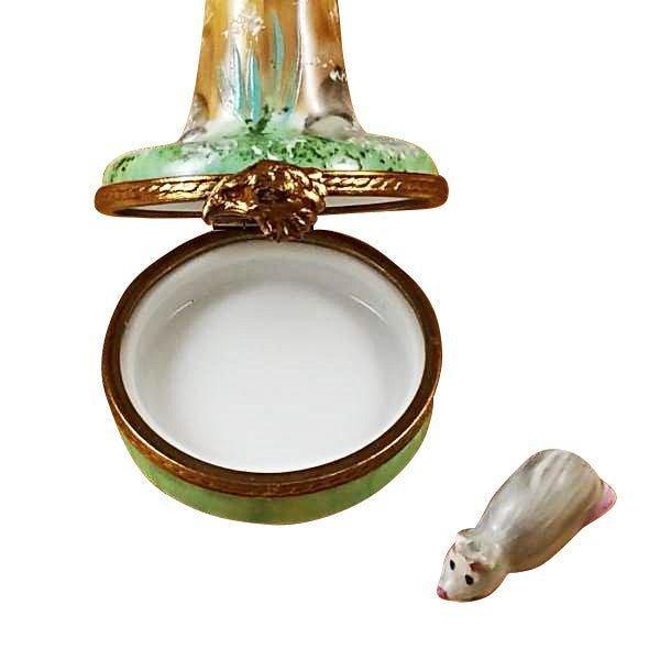 Falcon with Mouse Porcelain Limoges bird mice sports French Trinket Box