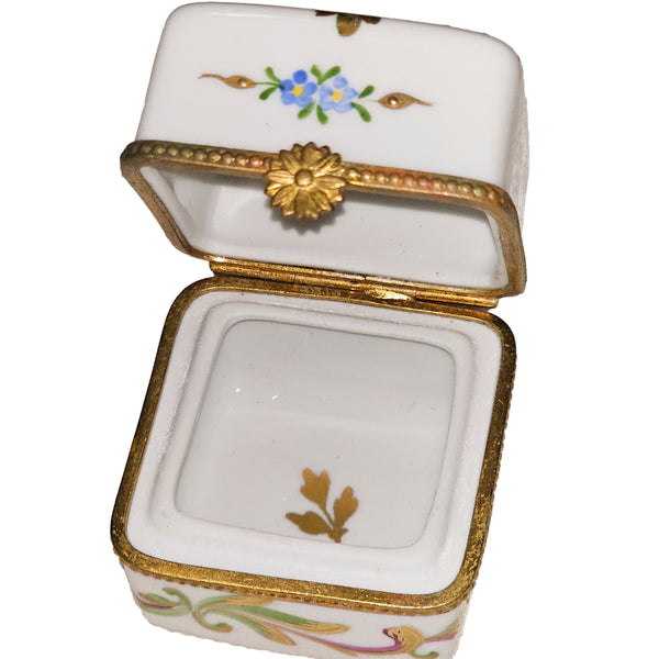 Floral Elegance Limoges Box Porcelain Limoges traditional French Trinket Box