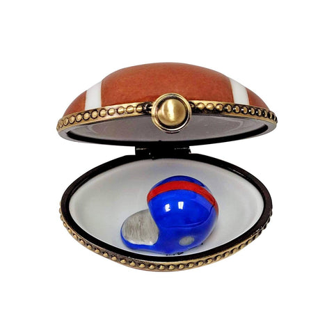 Football with Removable Football Helmet Porcelain Limoges sports French Trinket Box