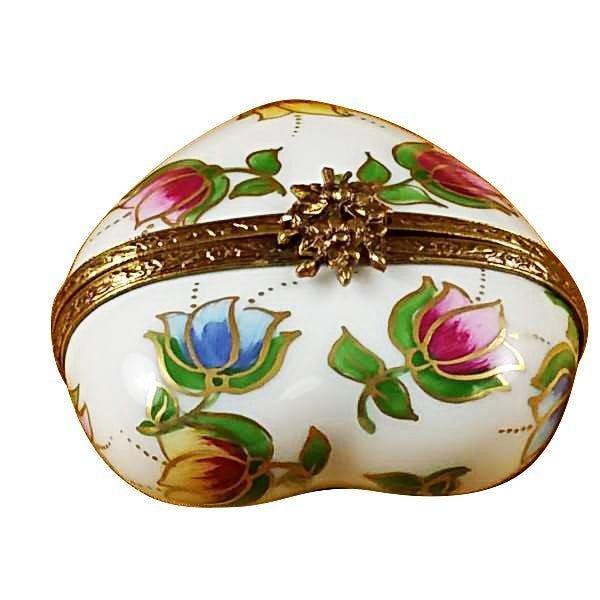 Heart - Tulips Porcelain Limoges heart valentine love garden French Trinket Box