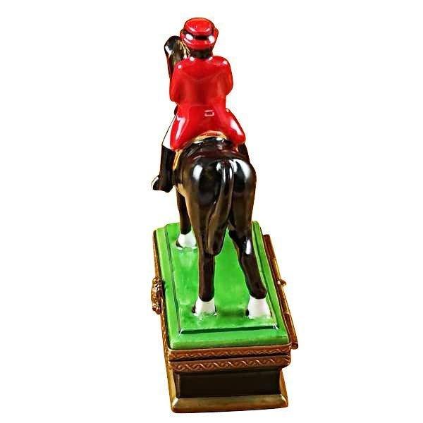 Horse with Rider - Dressage Porcelain Limoges farm animal horse sports French Trinket Box