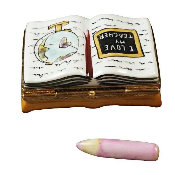 I Love My Teacher Book Porcelain Limoges Professional French Trinket Box