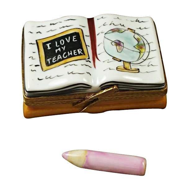 I Love My Teacher Book Porcelain Limoges Professional French Trinket Box