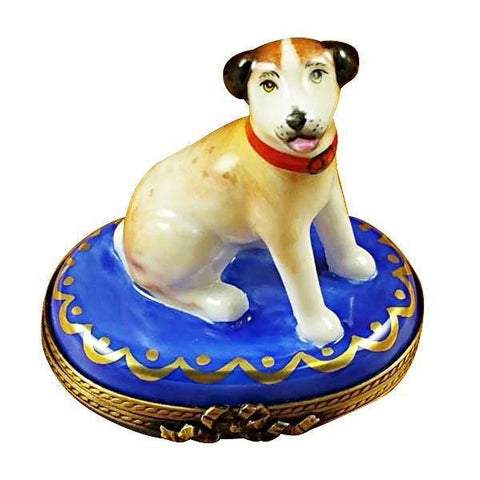 Jack Russell Terrier Porcelain Limoges dog French Trinket Box