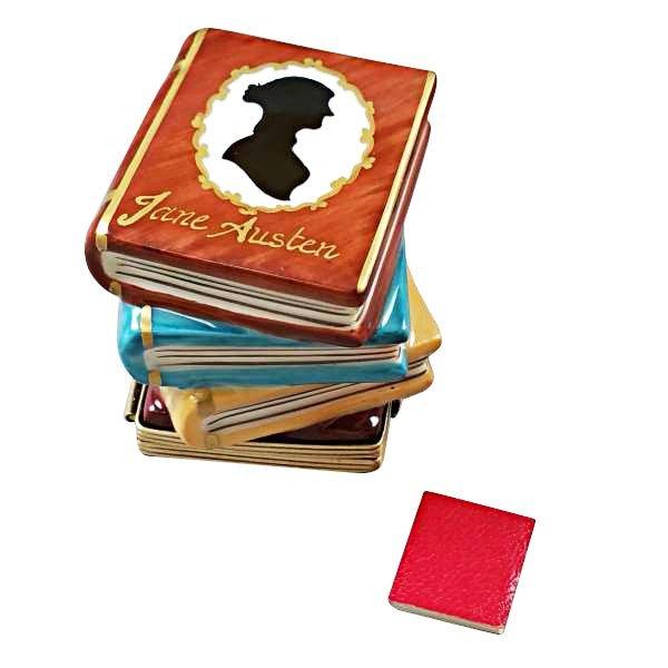 Jane Austen Stack of Books Porcelain Limoges Books French Trinket Box