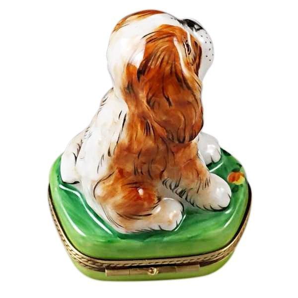 King Charles Spaniel Porcelain Limoges dog france paris French Trinket Box