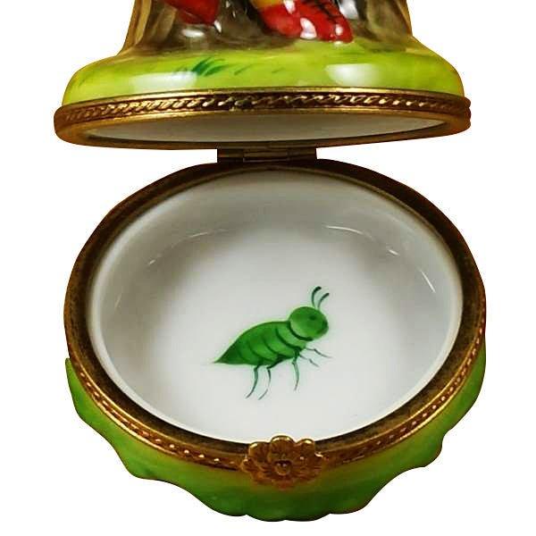 Ladybug reading Book Porcelain Limoges bug garden book Rochard Limoges Box French Trinket Box