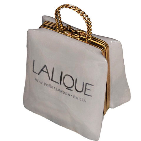 Lalique Luxury Bag Treasure Porcelain Limoges bag purse French Trinket Box
