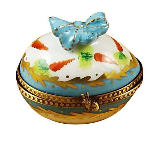 Egg with Bow and Bunny Porcelain Limoges egg easter Rochard Limoges Box French Trinket Box