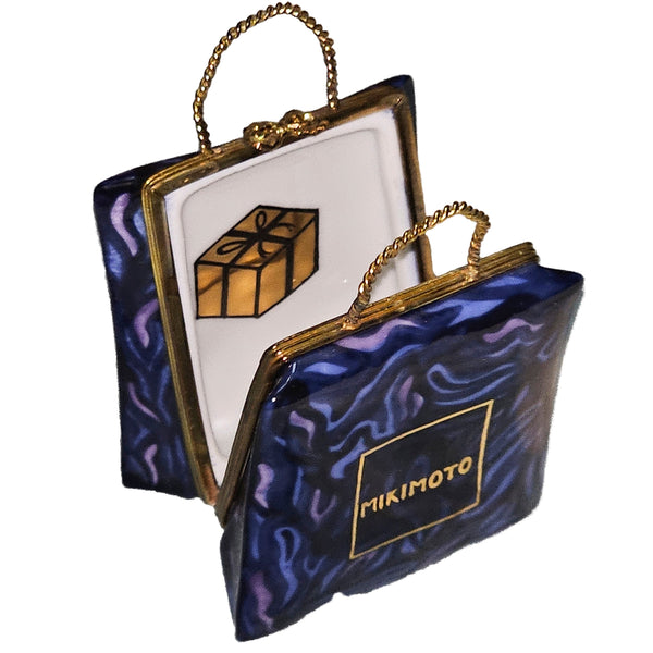 Mikimoto Treasure Box Delight Porcelain Limoges bag purse French Trinket Box