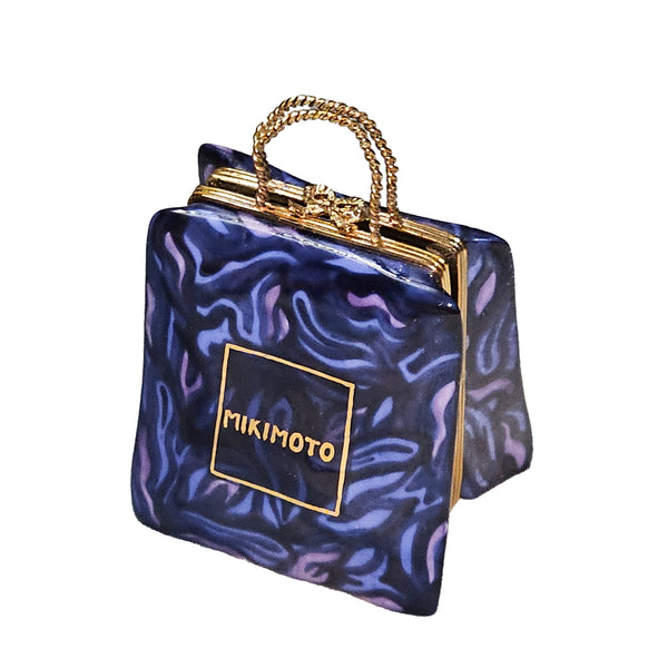 Mikimoto Treasure Box Delight Porcelain Limoges bag purse French Trinket Box