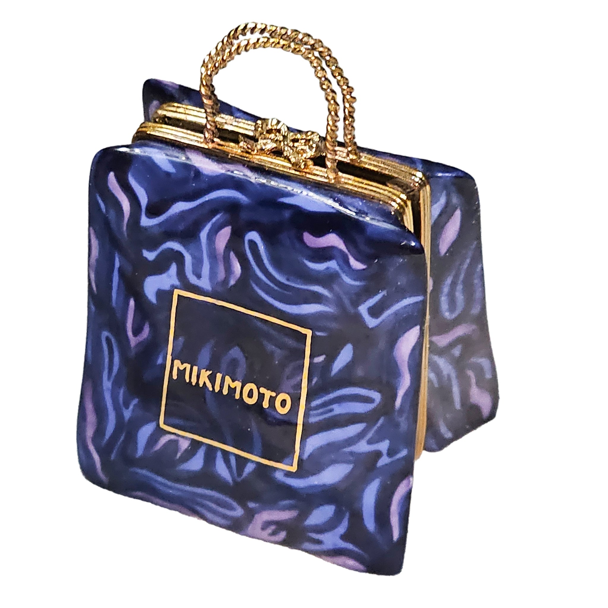 Mikimoto Treasure Box Delight Porcelain Limoges bag purse French Trinket Box