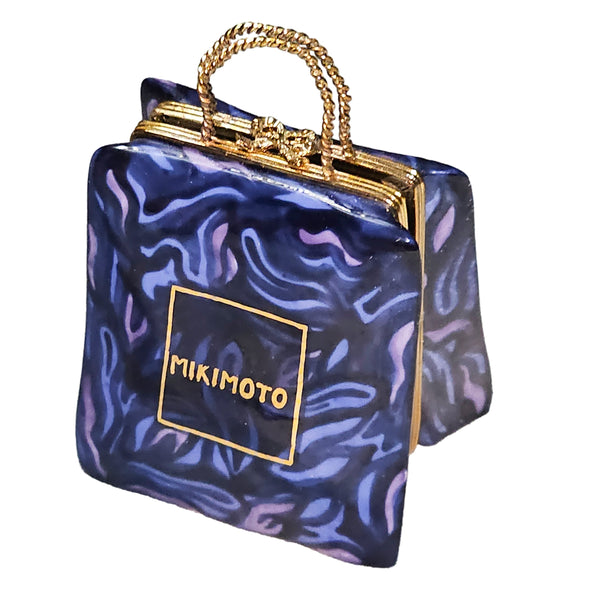 Mikimoto Treasure Box Delight Porcelain Limoges bag purse French Trinket Box