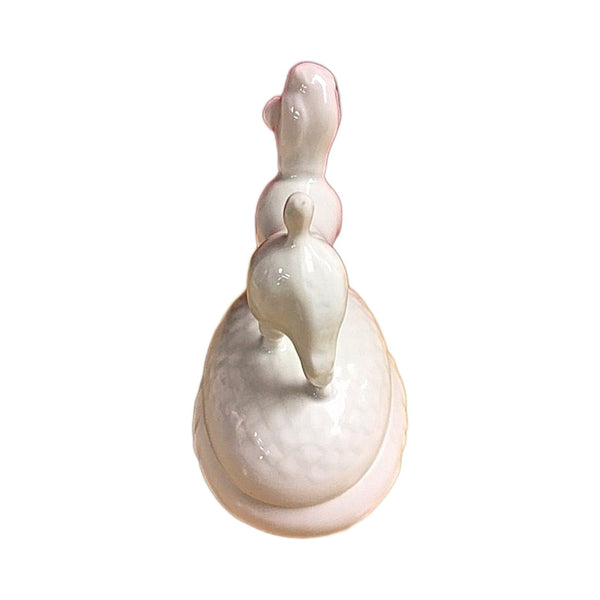 The white French poodle Limoges box shown from another side