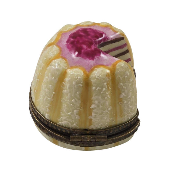 Rasberry Layered Angel Cake Porcelain Limoges food dessert French Trinket Box