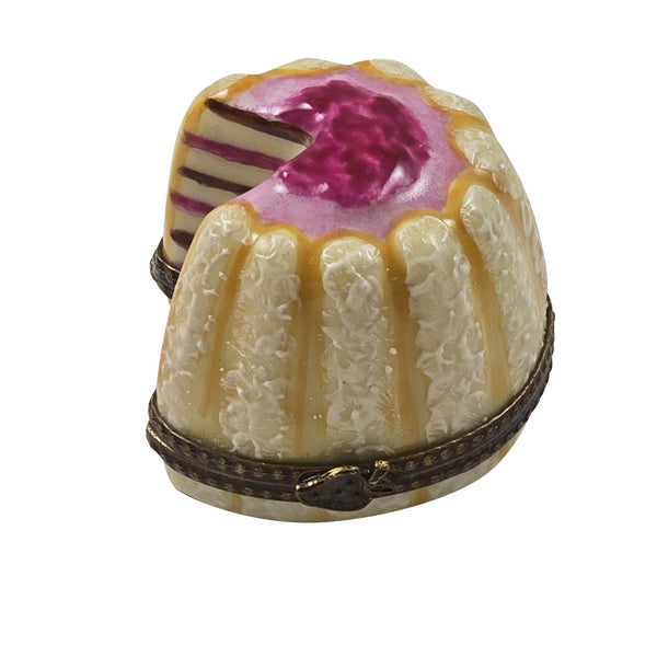 Rasberry Layered Angel Cake Porcelain Limoges food dessert French Trinket Box