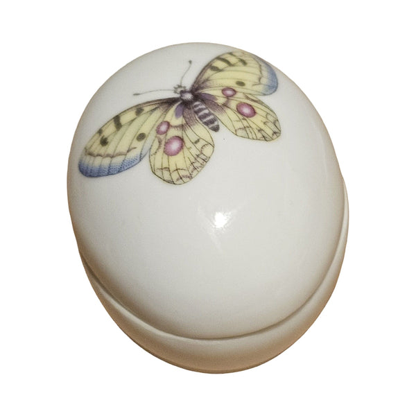 Butterfly Limoges Porcelain Egg, Hand-Painted, No Hinge, view 2