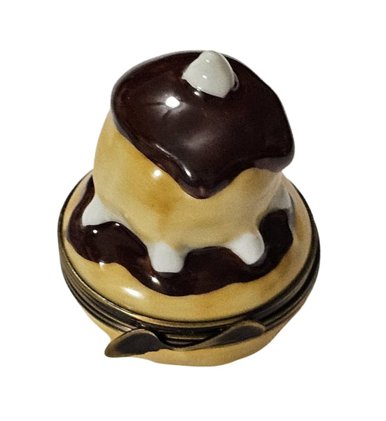 Cream Puff Limoges Trinket Box Porcelain Limoges Dessert French Trinket Box