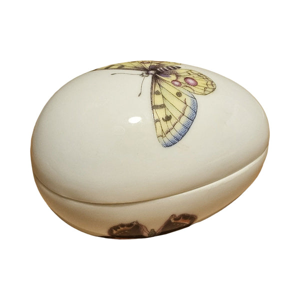 Butterfly Limoges Porcelain Egg, Hand-Painted, No Hinge, view 3