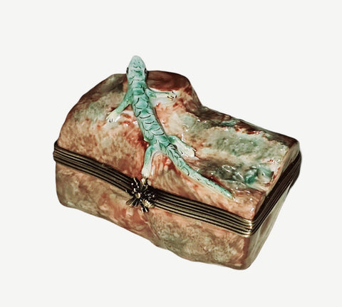 Vibrant Lizard Limoges Box Porcelain Limoges Frog turtle French Trinket Box