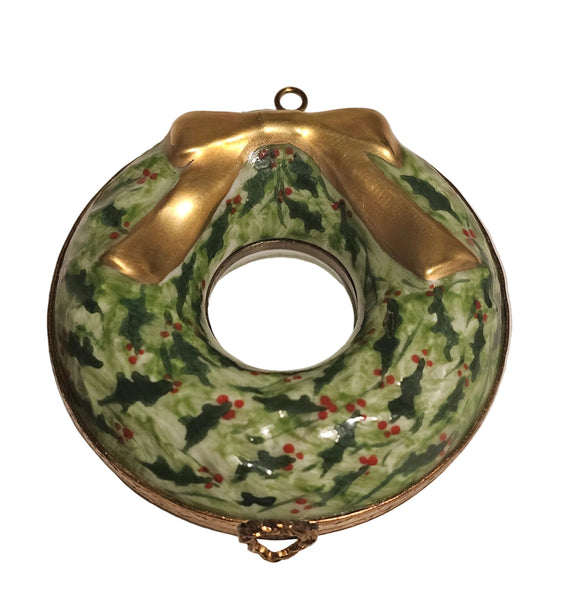 Artoria Evergreen Pine Wreath Limoges Christmas Box, view 5