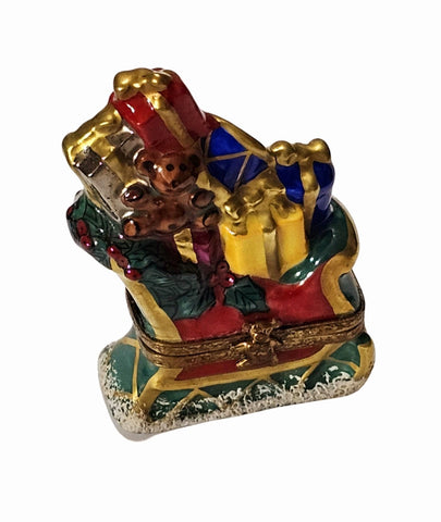 Santa's Magical Sleigh Box Porcelain Limoges christmas French Trinket Box