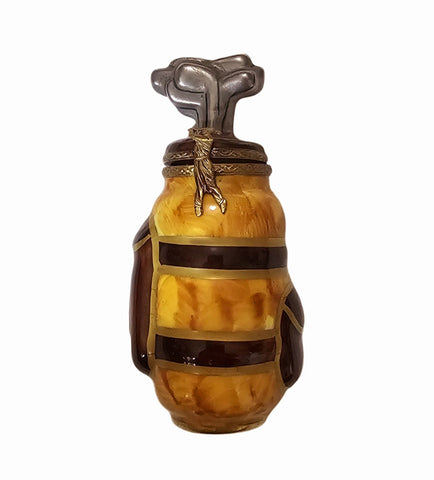 Golf Bag and Clubs Collectible Porcelain Limoges golf French Trinket Box