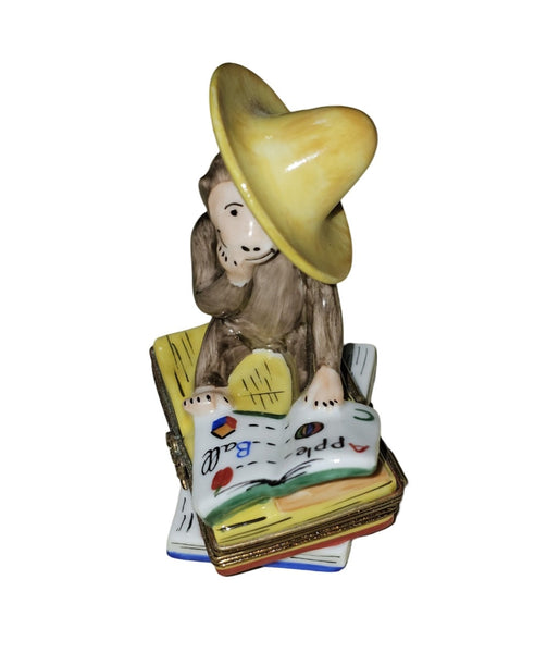 Curious George Reading Delight Porcelain Limoges Kids book fairy French Trinket Box