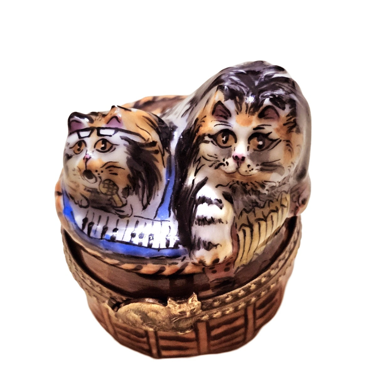 Rockin Roll Cats Limoges Delight Porcelain Limoges cat cats French Trinket Box
