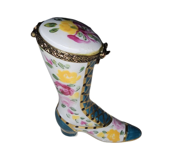 Victorian Elegance Green Shoe Porcelain Limoges Shoe shoes French Trinket Box