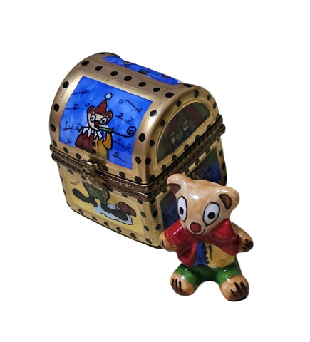 Teddy Clown Delight Box Porcelain Limoges Kids teddy baby French Trinket Box