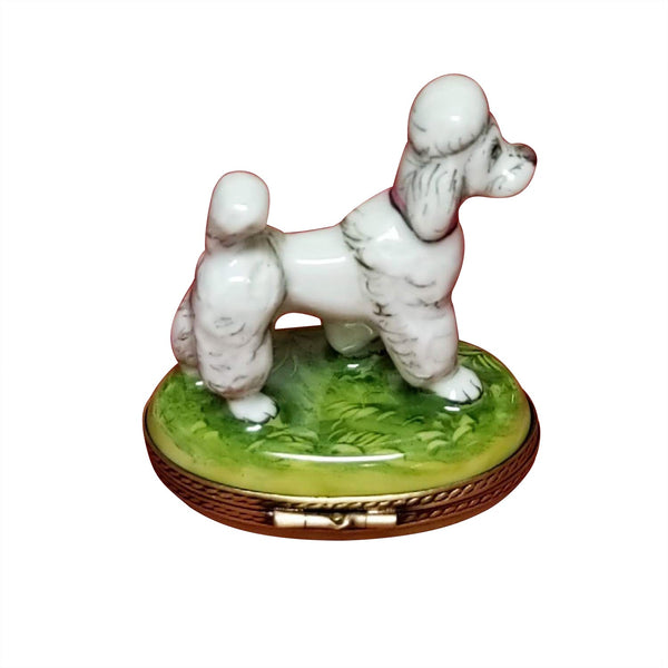 White Poodle Hand-Painted Limoges Trinket Box, view 3