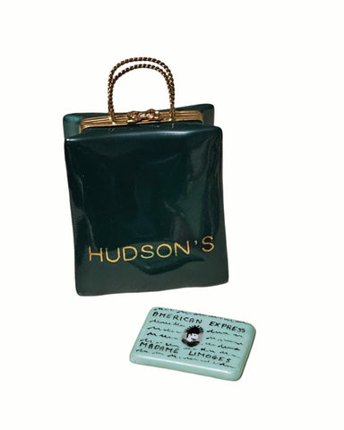Hudson's Shopping Delight Box Porcelain Limoges Bag purse fashion French Trinket Box