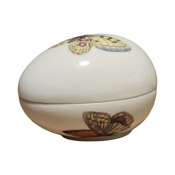 Butterfly Limoges Porcelain Egg, Hand-Painted, No Hinge