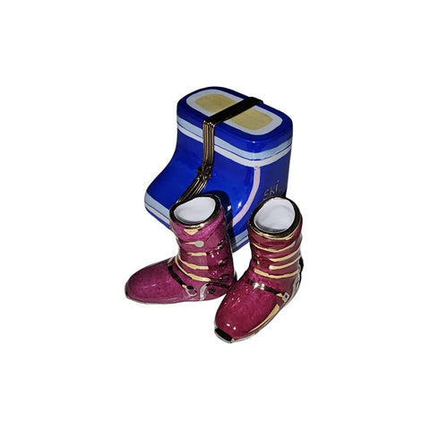 Ski Boots Limoges Box Collectible Porcelain Limoges Sports French Trinket Box