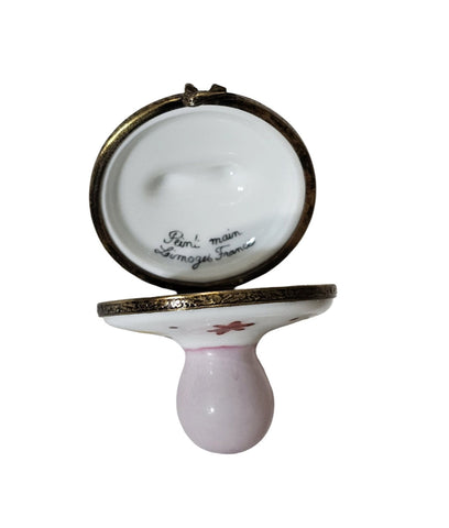Charming Baby Pacifier Limoges Box Porcelain Limoges baby French Trinket Box