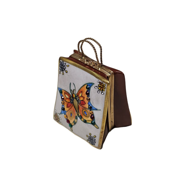 Butterfly Artisan Limoges Box Porcelain Limoges Bag purse shoes fashion French Trinket Box