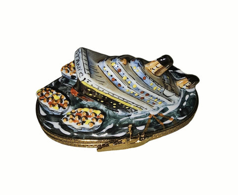 Sinking Titanic Limoges Box Porcelain Limoges vehicle French Trinket Box