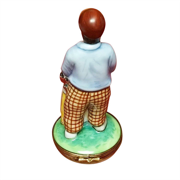 Golfer with Clubs Porcelain Limoges Box, view 3