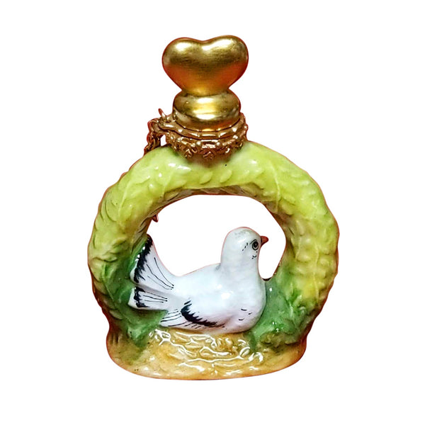Perfume Bottles and Dove Wreath Porcelain Limoges Box, view 3