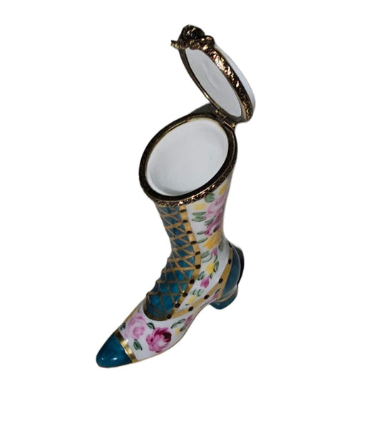 Victorian Elegance Green Shoe Porcelain Limoges Shoe shoes French Trinket Box