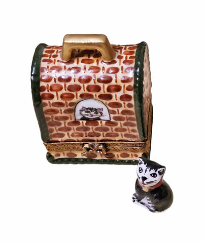 Black White Cat Limoges Box Porcelain Limoges Cat French Trinket Box