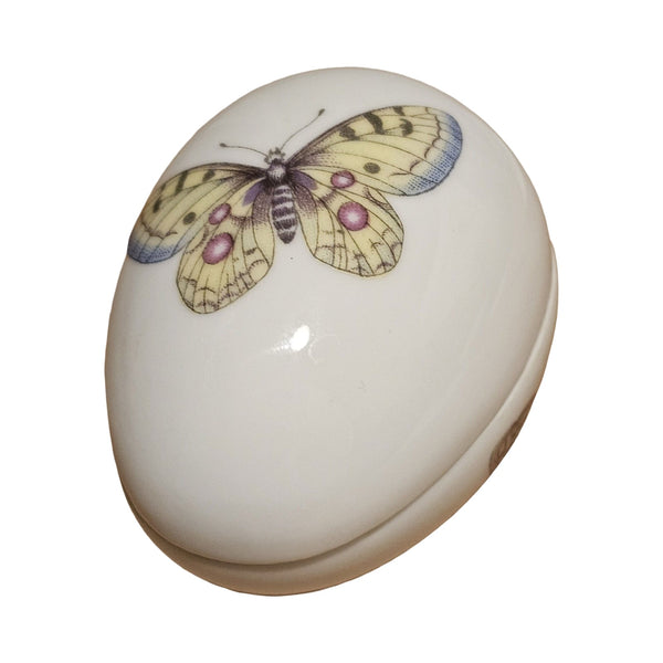 Butterfly Limoges Porcelain Egg, Hand-Painted, No Hinge, view 4