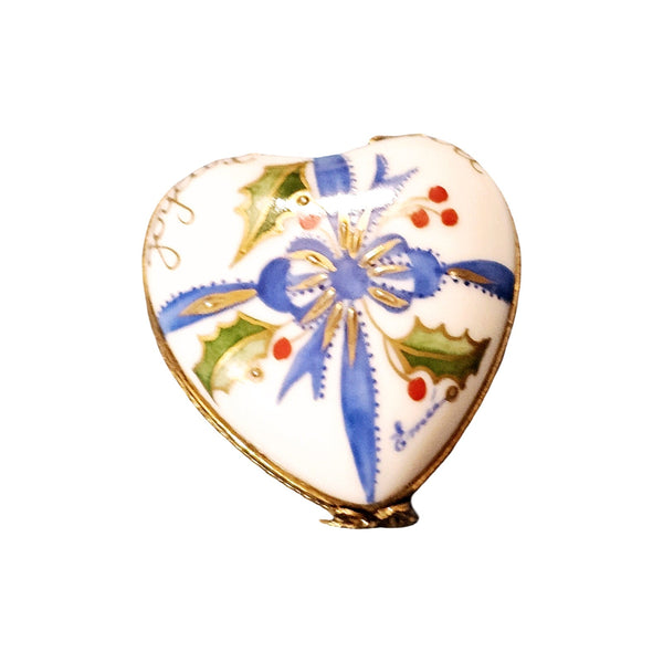 Christmas Heart Joyeux Noel Box Porcelain Limoges heart xmas christmas French Trinket Box