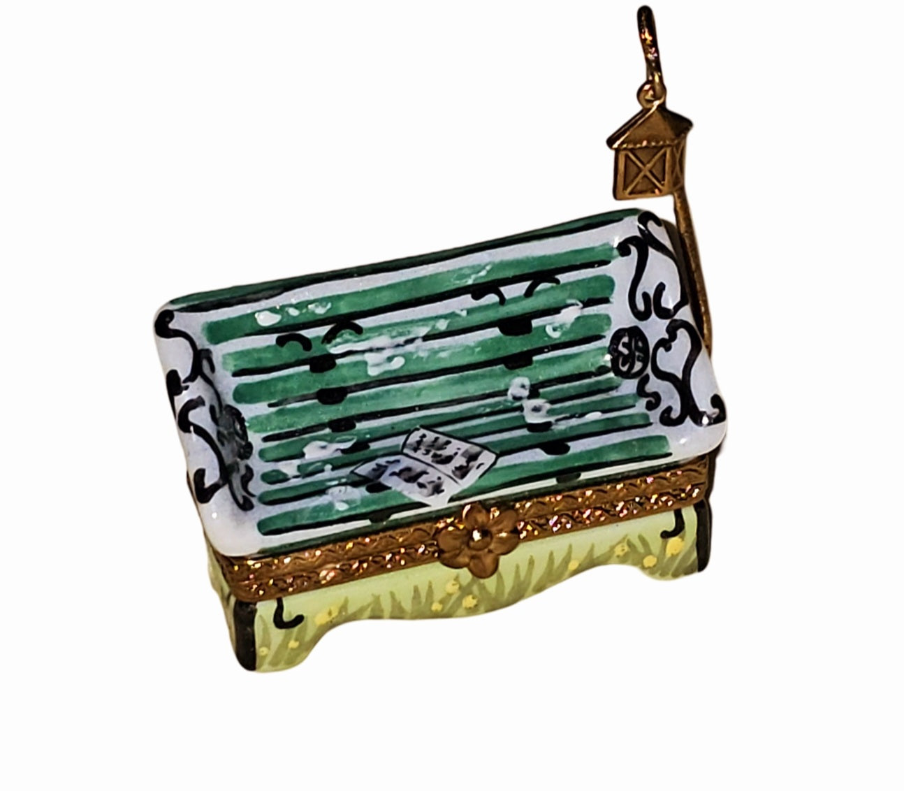 Limoges Box Garden Bench Charm Porcelain Limoges Garden home French Trinket Box