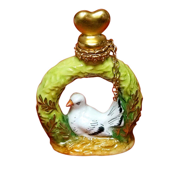Perfume Bottles and Dove Wreath Porcelain Limoges Box