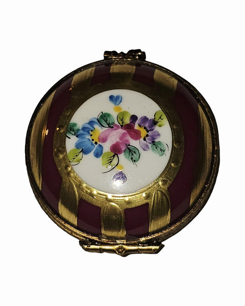 Maroon Gold Floral Round