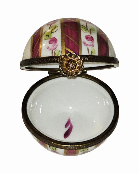 Small Maroon Rose striped round ball