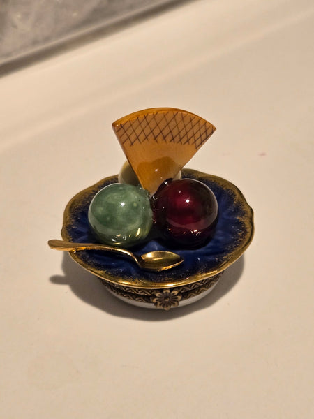 Icecream w Waffle on Plate Authentic Limoges Box